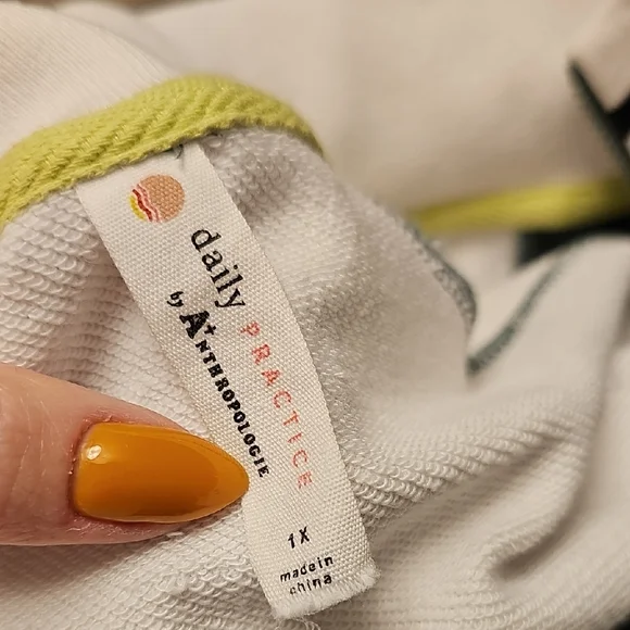 Daily Practice By Anthropologie Green and White Mini Dress; Size 1X - Picture 8 of 8